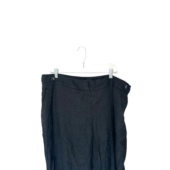 Talbots Black Basic Relaxed Langenlook Linen Blend Straight Leg Pants Size 18W - Picture 3 of 11